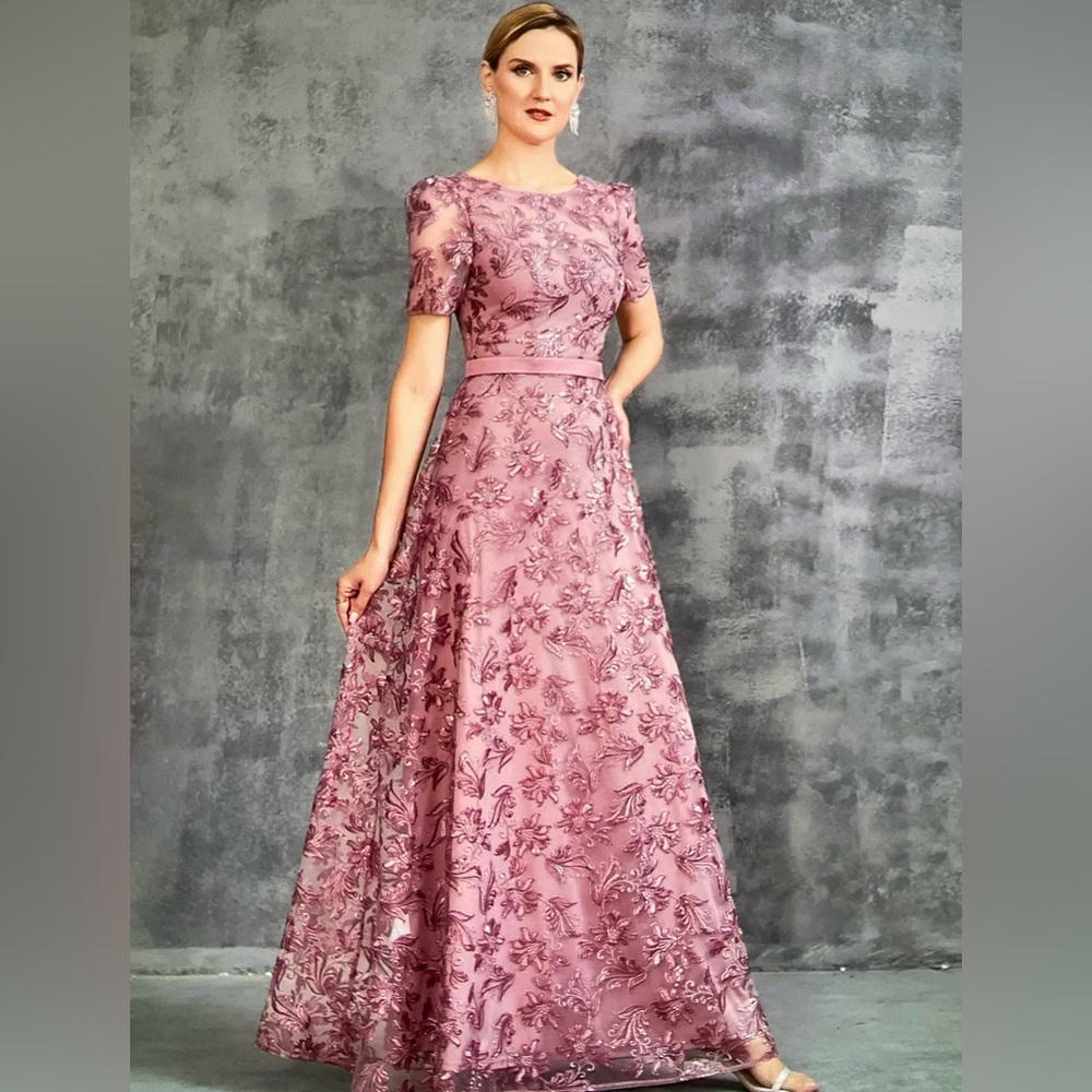 Faeriesty Elegant Short Sleeve Pink A-Line Formal Dress. Size 1X, P2P 20” - Picture 7 of 11